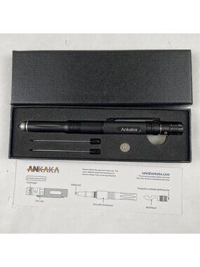 Ankaka Tactical Pen Aluminum Self Defense with Glass Breaker Pen Writing Black